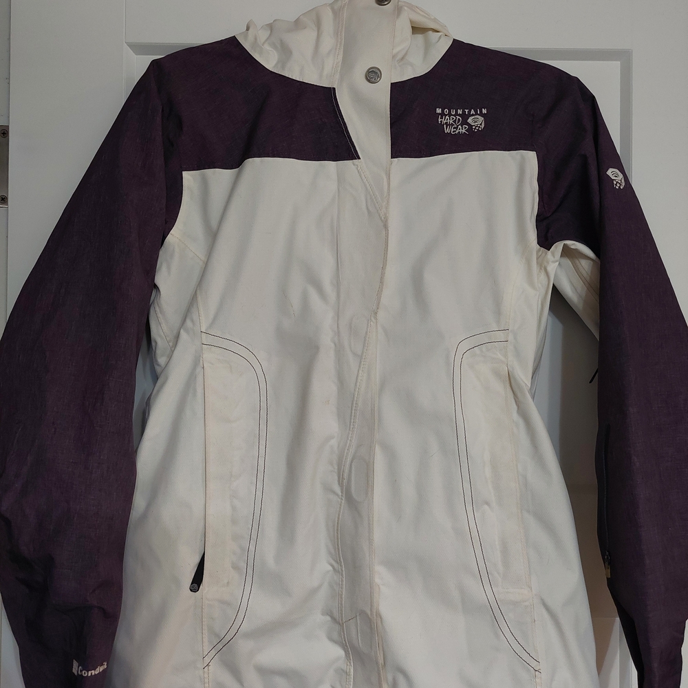 Mountain Hardwear Women's Small Purple White Shell Jacket Waterproof Snow Rain